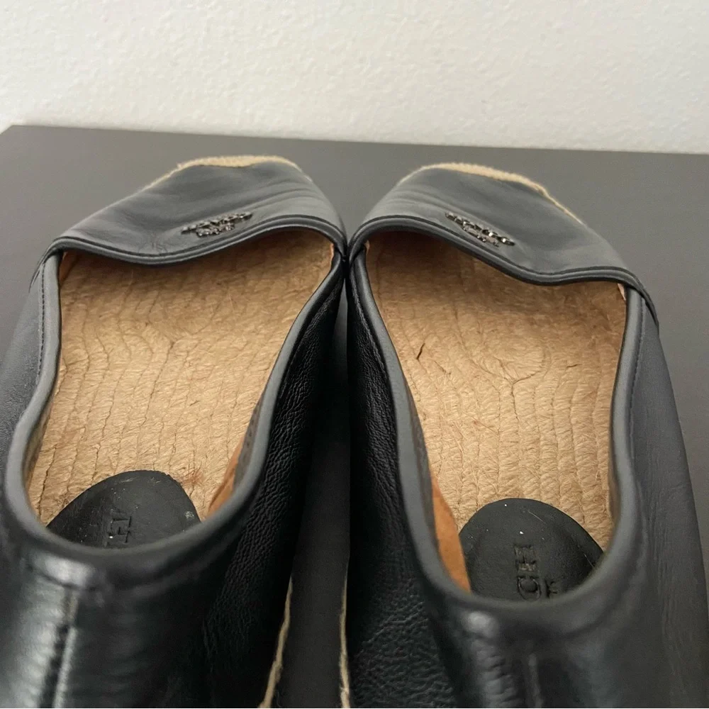 Coach Womens Rhodelle Soft Lambskin Leather Espadrille Flat Loafer Slip On